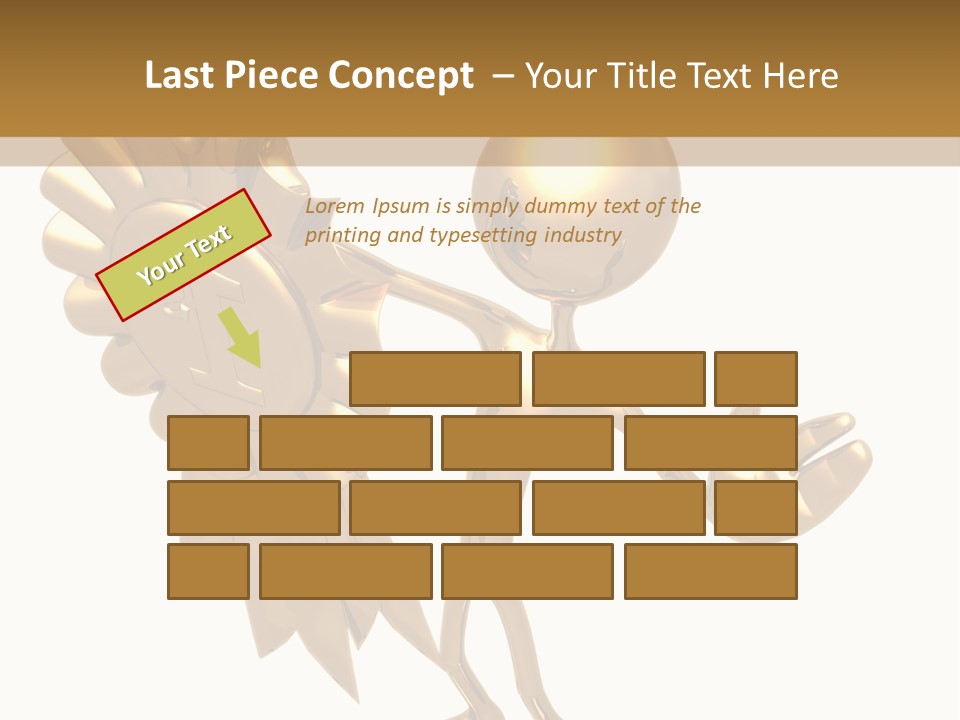 A Golden Man Holding A Golden Trophy On A White Background PowerPoint Template