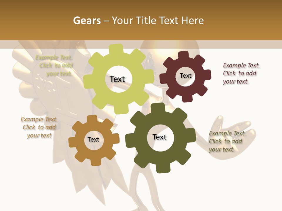 A Golden Man Holding A Golden Trophy On A White Background PowerPoint Template