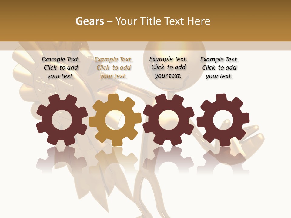 A Golden Man Holding A Golden Trophy On A White Background PowerPoint Template