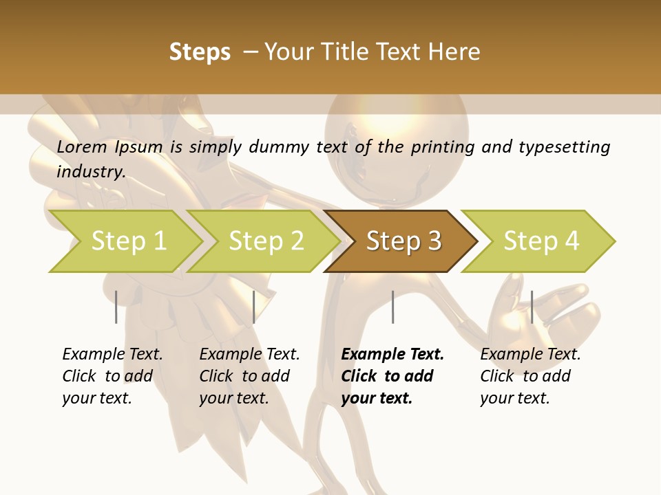 A Golden Man Holding A Golden Trophy On A White Background PowerPoint Template