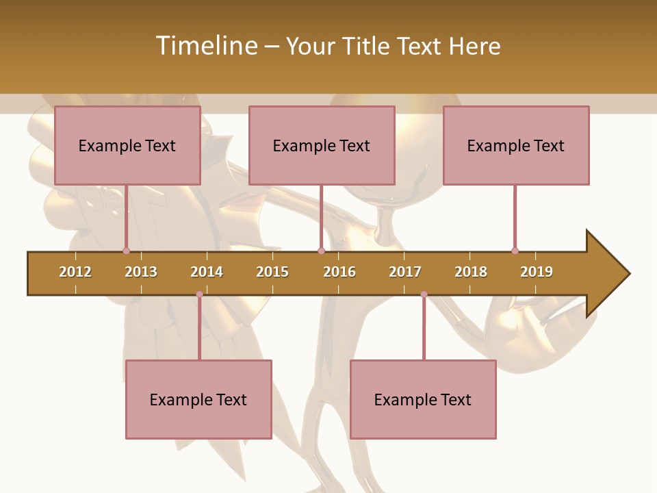A Golden Man Holding A Golden Trophy On A White Background PowerPoint Template