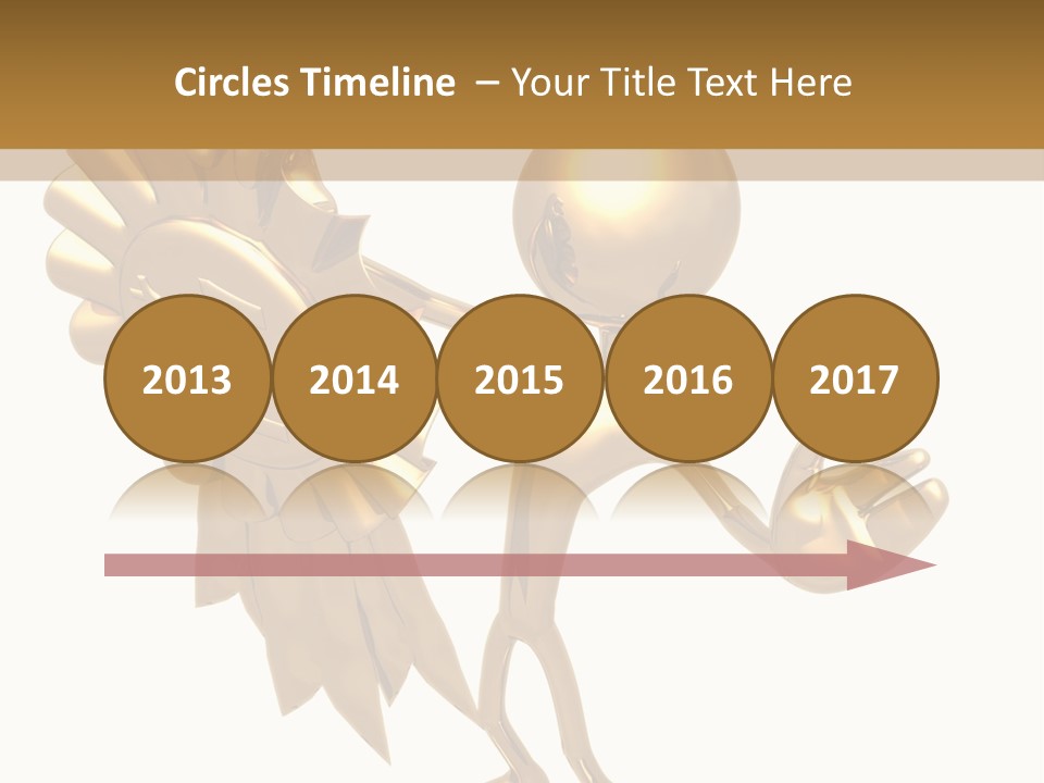 A Golden Man Holding A Golden Trophy On A White Background PowerPoint Template