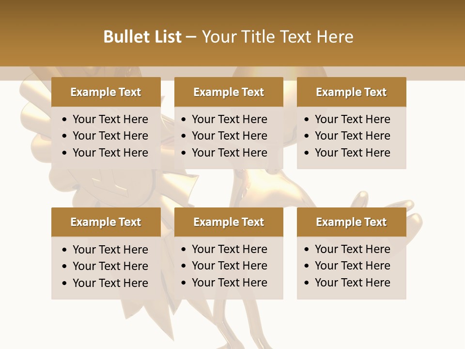 A Golden Man Holding A Golden Trophy On A White Background PowerPoint Template