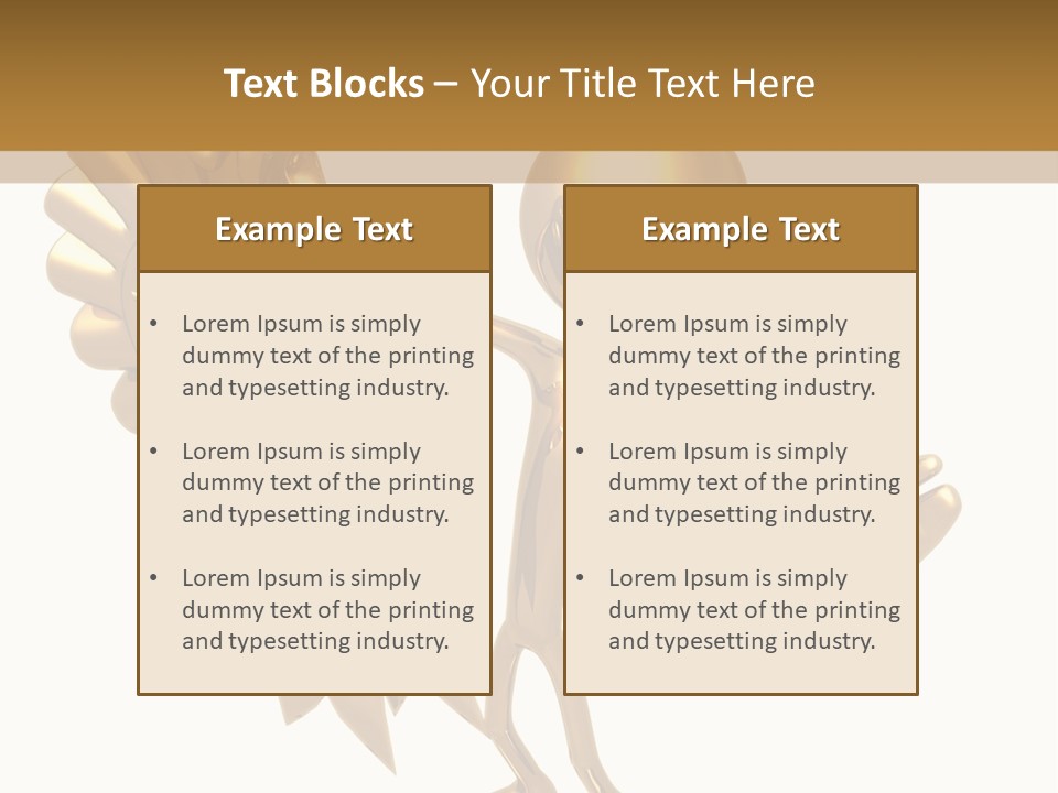 A Golden Man Holding A Golden Trophy On A White Background PowerPoint Template