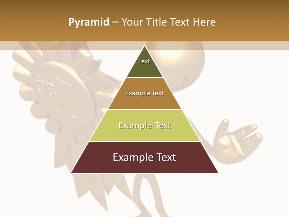 A Golden Man Holding A Golden Trophy On A White Background PowerPoint Template