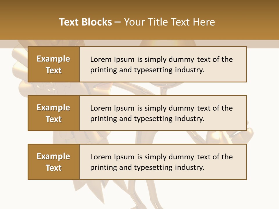 A Golden Man Holding A Golden Trophy On A White Background PowerPoint Template