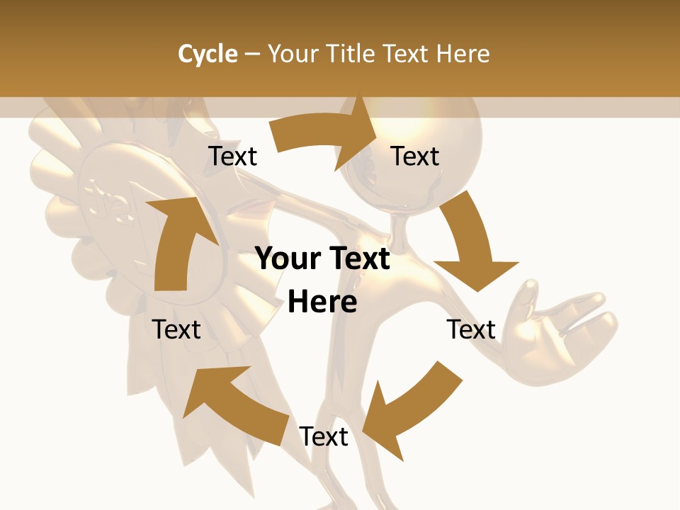 A Golden Man Holding A Golden Trophy On A White Background PowerPoint Template