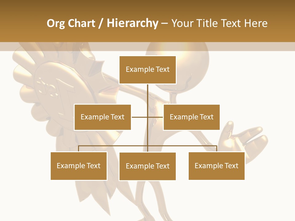 A Golden Man Holding A Golden Trophy On A White Background PowerPoint Template