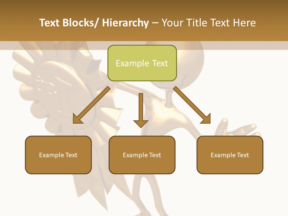 A Golden Man Holding A Golden Trophy On A White Background PowerPoint Template