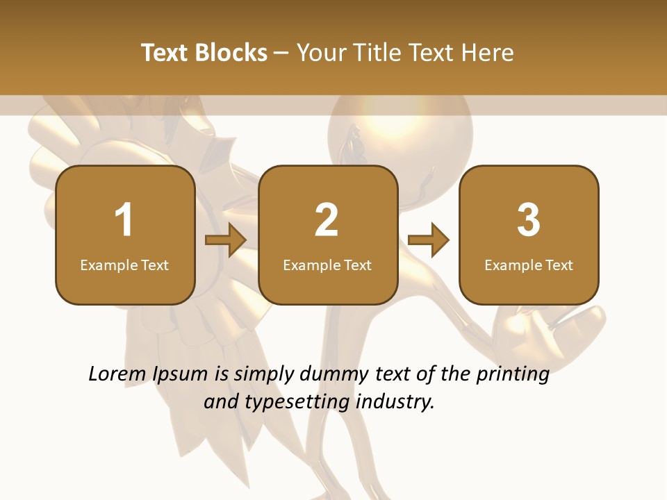 A Golden Man Holding A Golden Trophy On A White Background PowerPoint Template