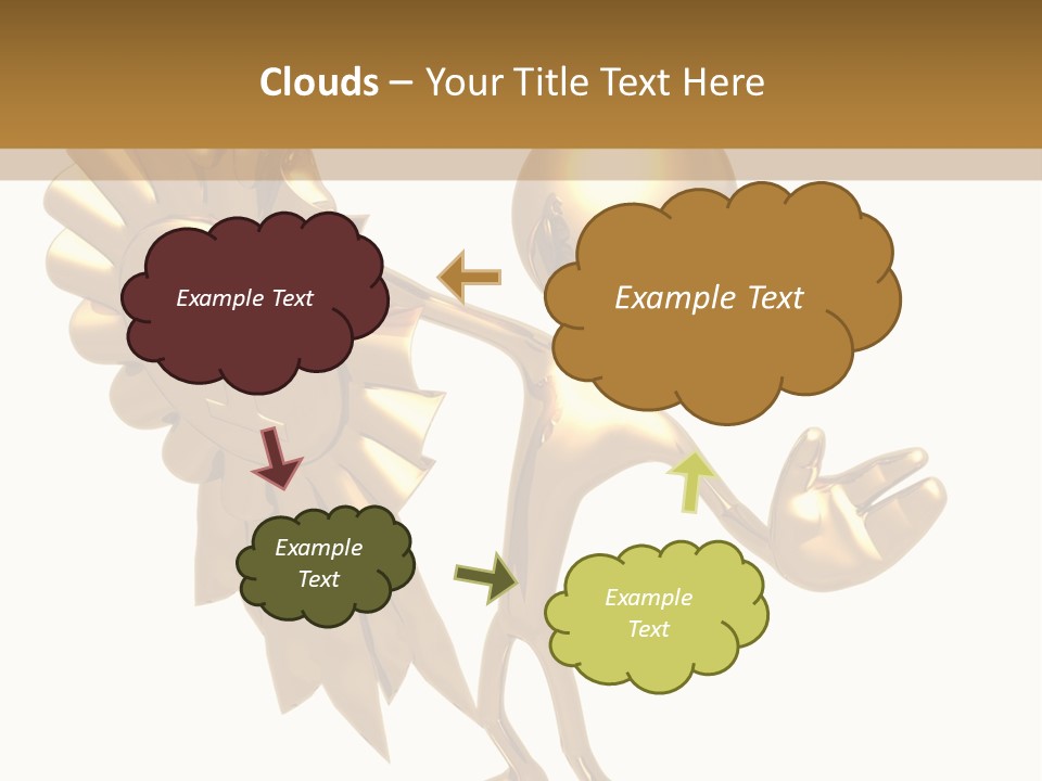 A Golden Man Holding A Golden Trophy On A White Background PowerPoint Template
