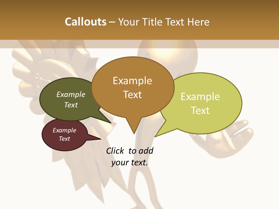 A Golden Man Holding A Golden Trophy On A White Background PowerPoint Template