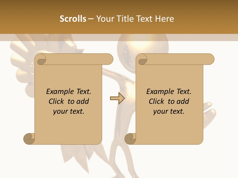 A Golden Man Holding A Golden Trophy On A White Background PowerPoint Template