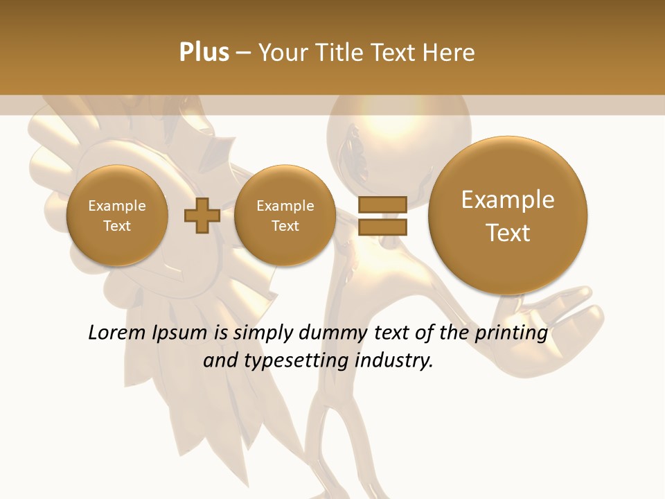 A Golden Man Holding A Golden Trophy On A White Background PowerPoint Template