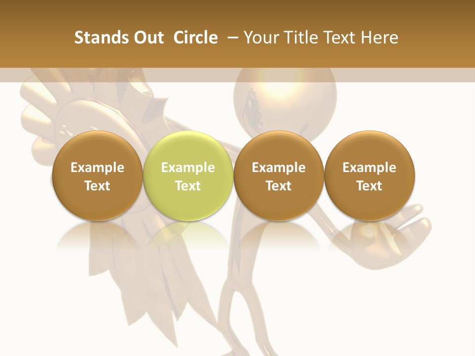 A Golden Man Holding A Golden Trophy On A White Background PowerPoint Template