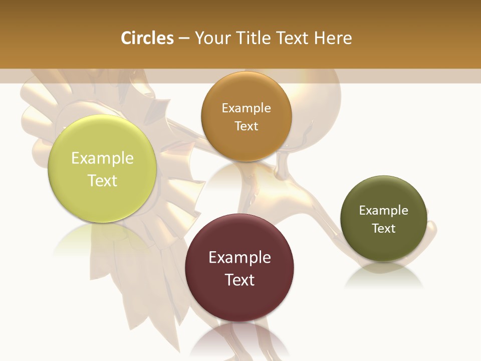 A Golden Man Holding A Golden Trophy On A White Background PowerPoint Template