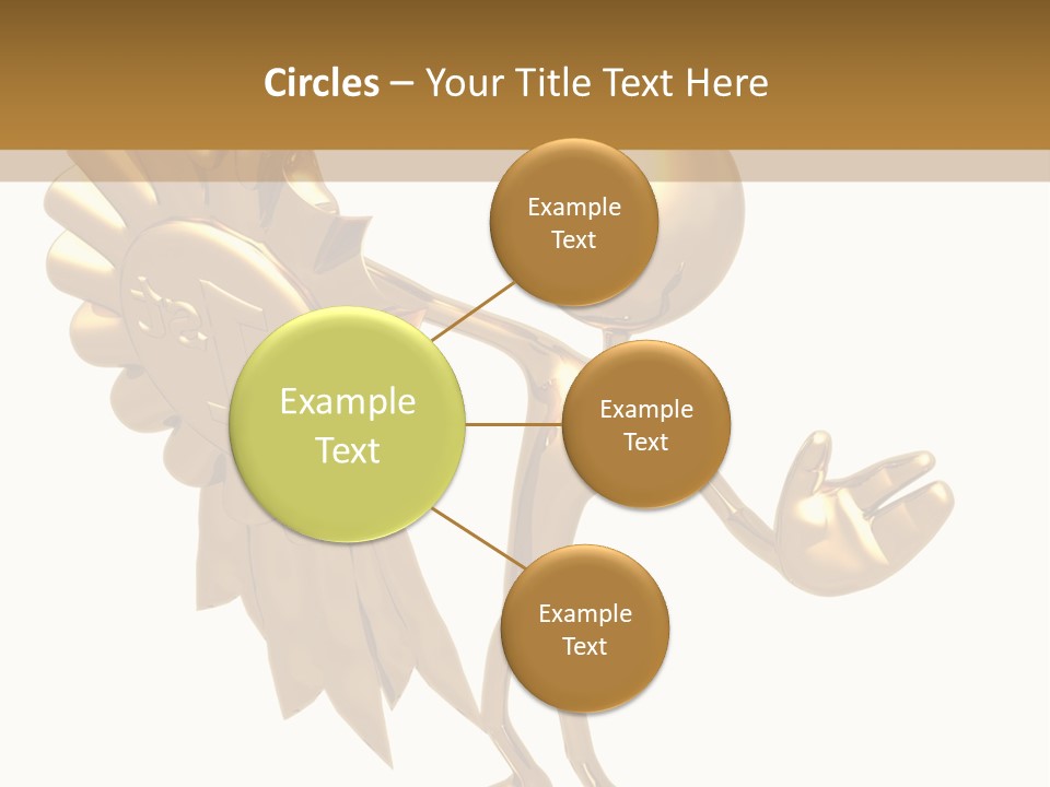 A Golden Man Holding A Golden Trophy On A White Background PowerPoint Template