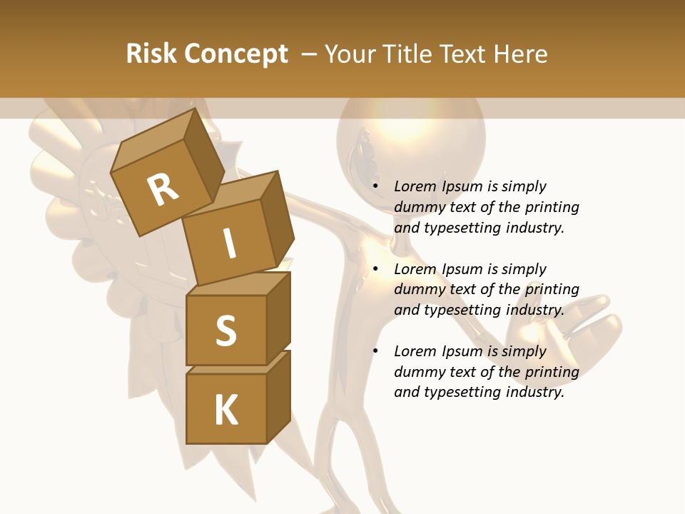 A Golden Man Holding A Golden Trophy On A White Background PowerPoint Template