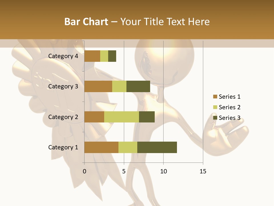 A Golden Man Holding A Golden Trophy On A White Background PowerPoint Template