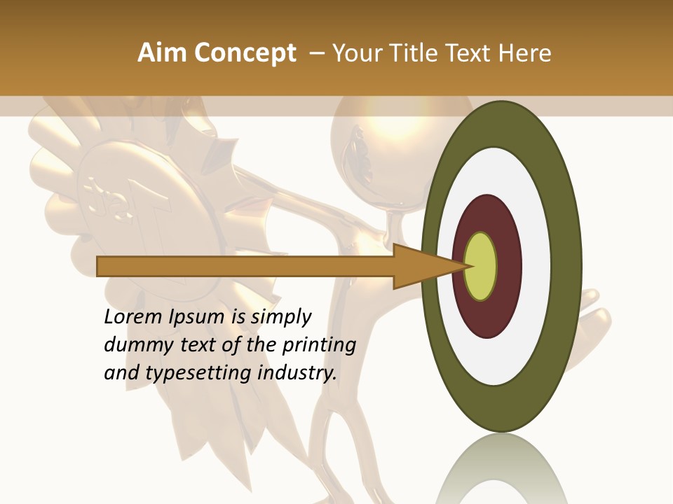 A Golden Man Holding A Golden Trophy On A White Background PowerPoint Template