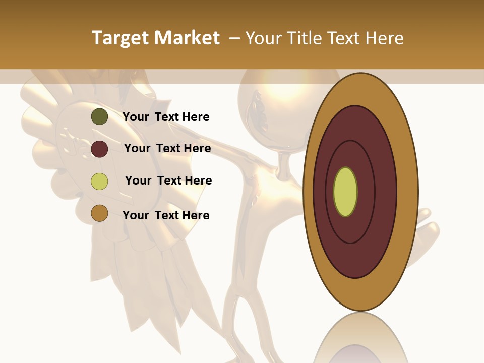 A Golden Man Holding A Golden Trophy On A White Background PowerPoint Template