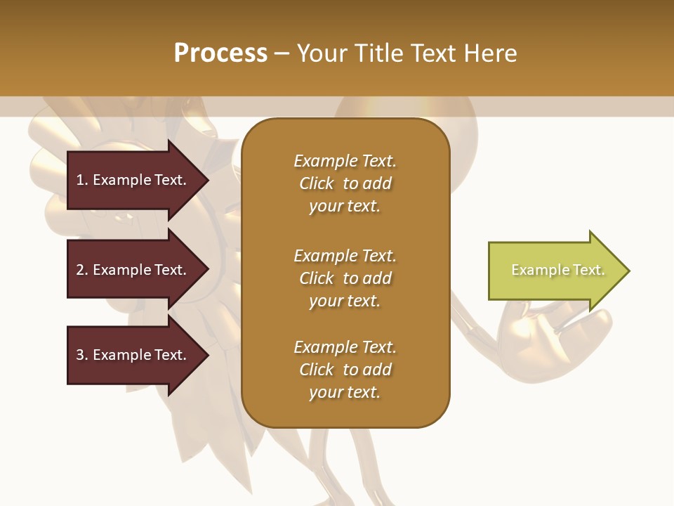 A Golden Man Holding A Golden Trophy On A White Background PowerPoint Template