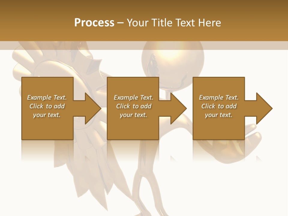 A Golden Man Holding A Golden Trophy On A White Background PowerPoint Template