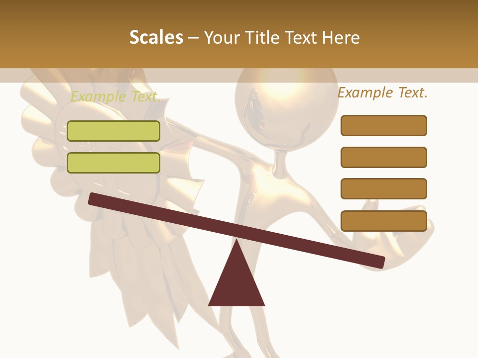 A Golden Man Holding A Golden Trophy On A White Background PowerPoint Template