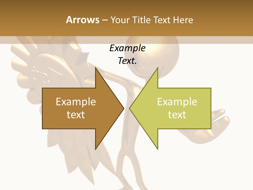 A Golden Man Holding A Golden Trophy On A White Background PowerPoint Template