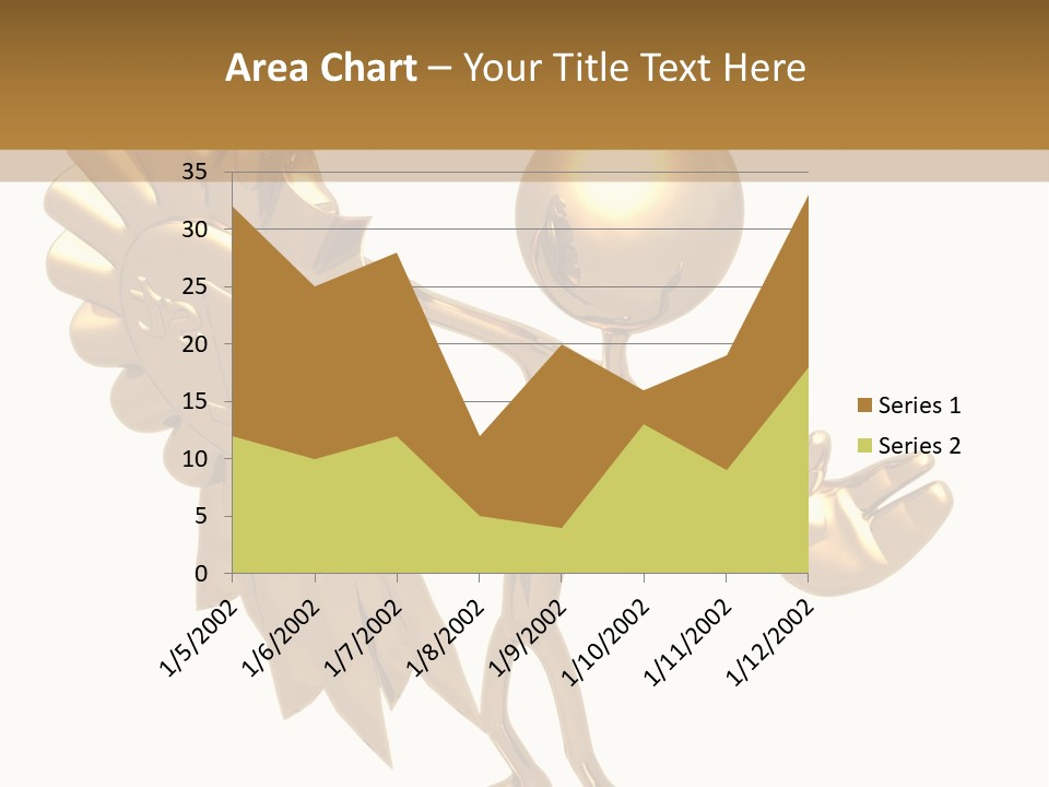 A Golden Man Holding A Golden Trophy On A White Background PowerPoint Template