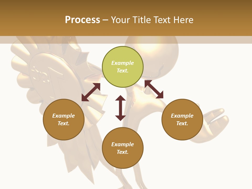 A Golden Man Holding A Golden Trophy On A White Background PowerPoint Template