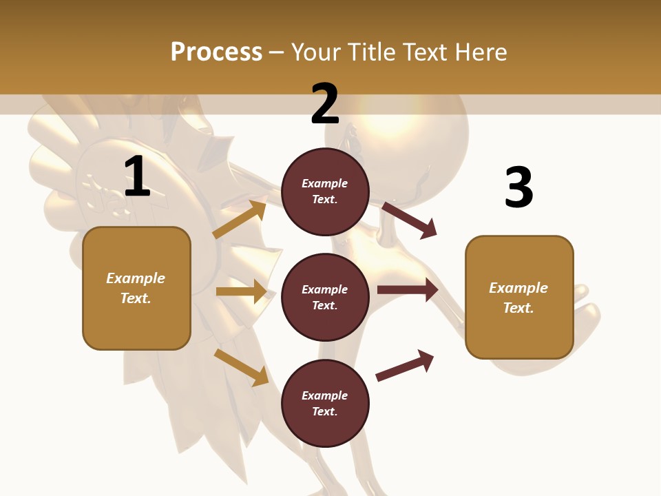 A Golden Man Holding A Golden Trophy On A White Background PowerPoint Template