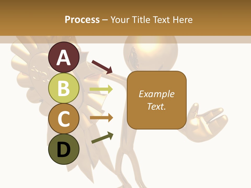 A Golden Man Holding A Golden Trophy On A White Background PowerPoint Template