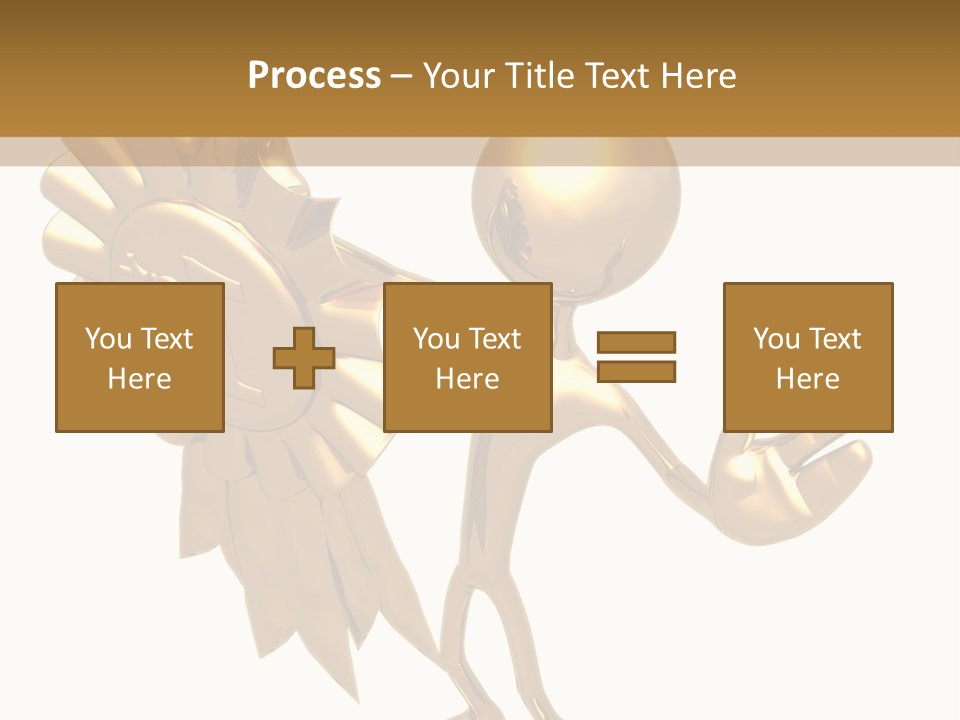 A Golden Man Holding A Golden Trophy On A White Background PowerPoint Template