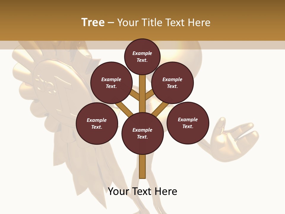 A Golden Man Holding A Golden Trophy On A White Background PowerPoint Template