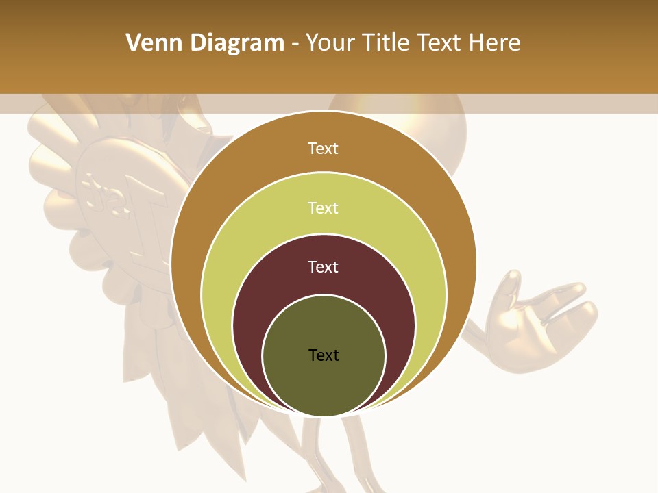 A Golden Man Holding A Golden Trophy On A White Background PowerPoint Template