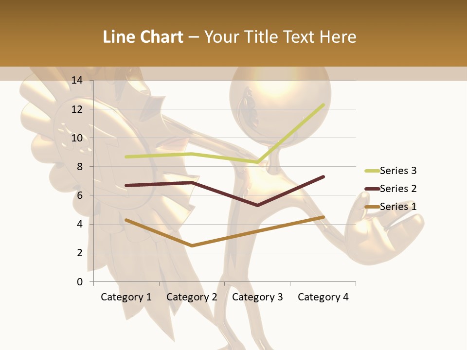 A Golden Man Holding A Golden Trophy On A White Background PowerPoint Template
