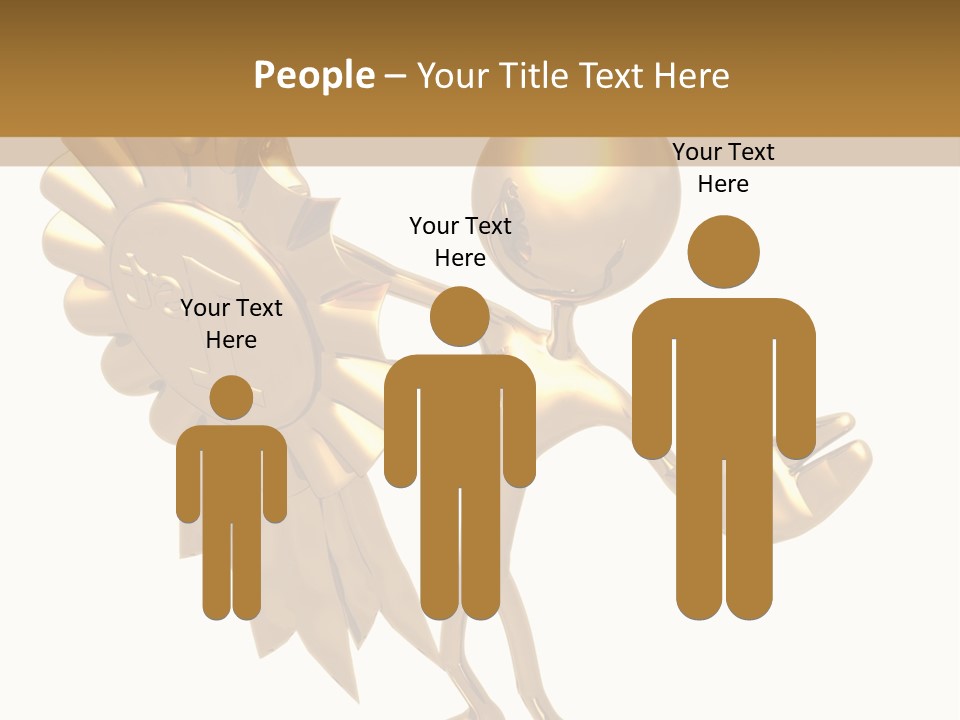 A Golden Man Holding A Golden Trophy On A White Background PowerPoint Template