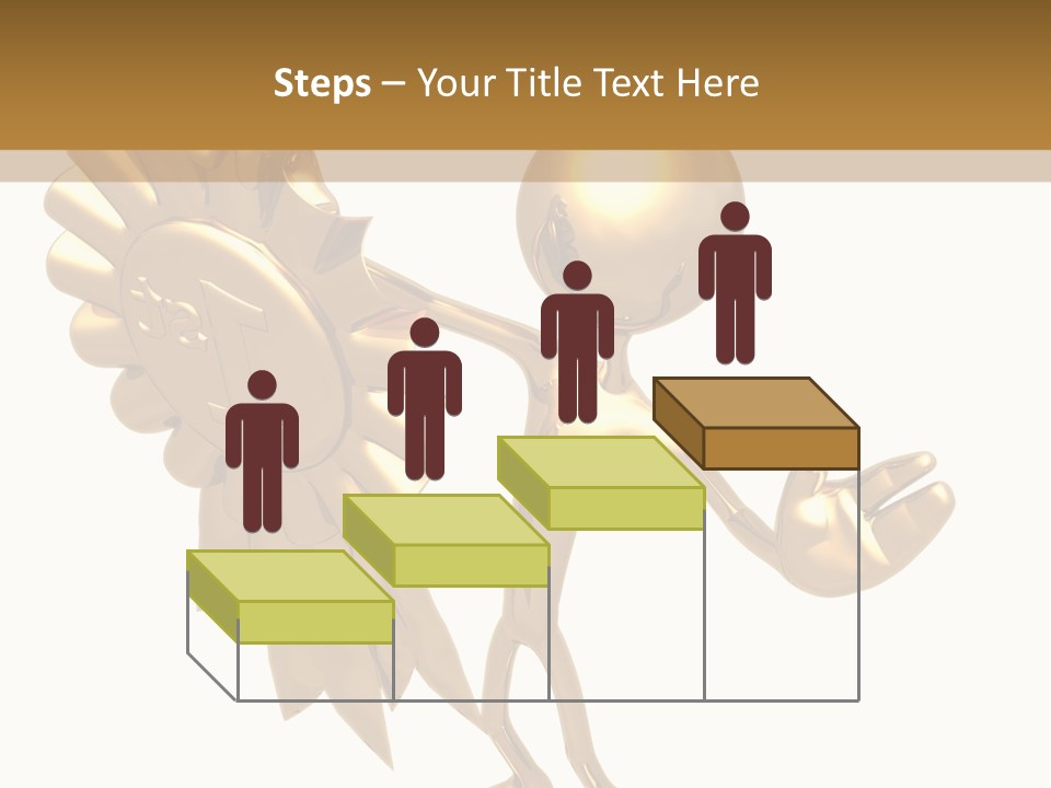 A Golden Man Holding A Golden Trophy On A White Background PowerPoint Template