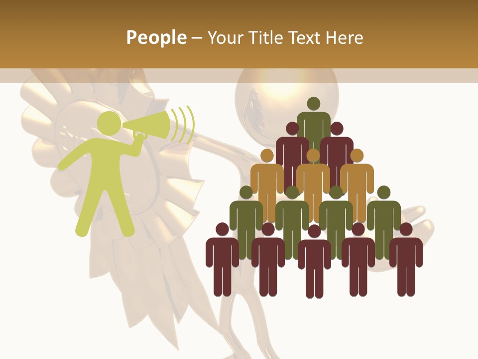 A Golden Man Holding A Golden Trophy On A White Background PowerPoint Template