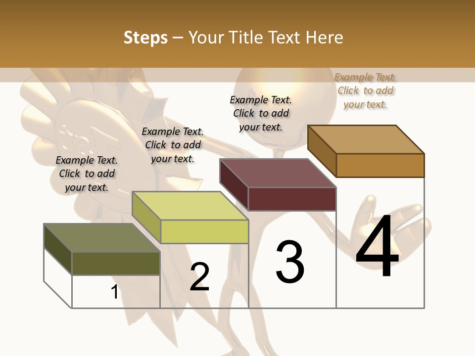 A Golden Man Holding A Golden Trophy On A White Background PowerPoint Template