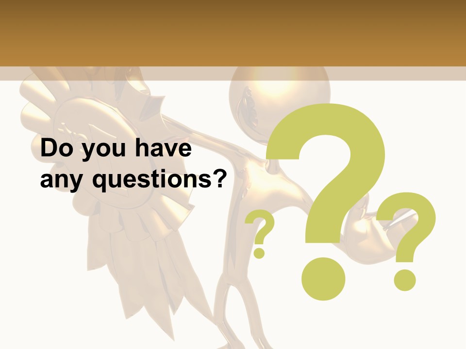 A Golden Man Holding A Golden Trophy On A White Background PowerPoint Template