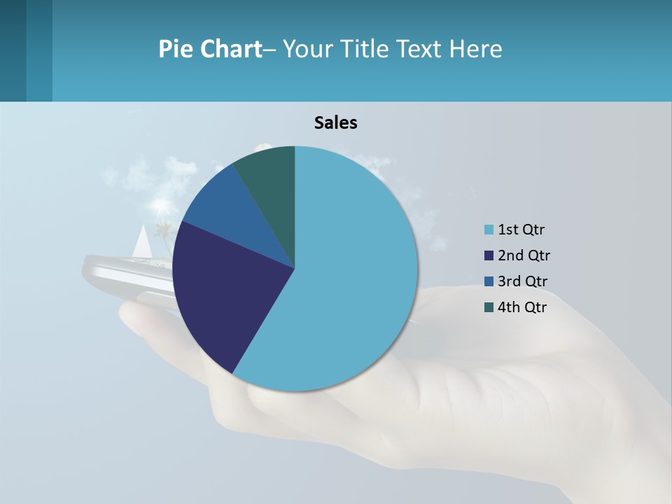 A Person Holding A Cell Phone With A City In The Background PowerPoint Template