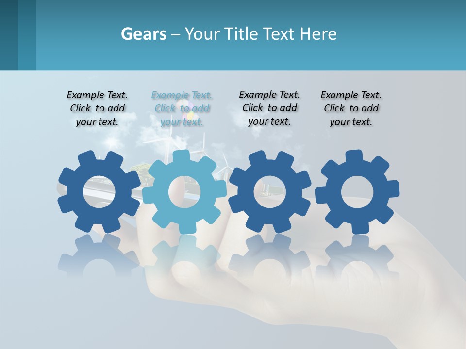 A Person Holding A Cell Phone With A City In The Background PowerPoint Template