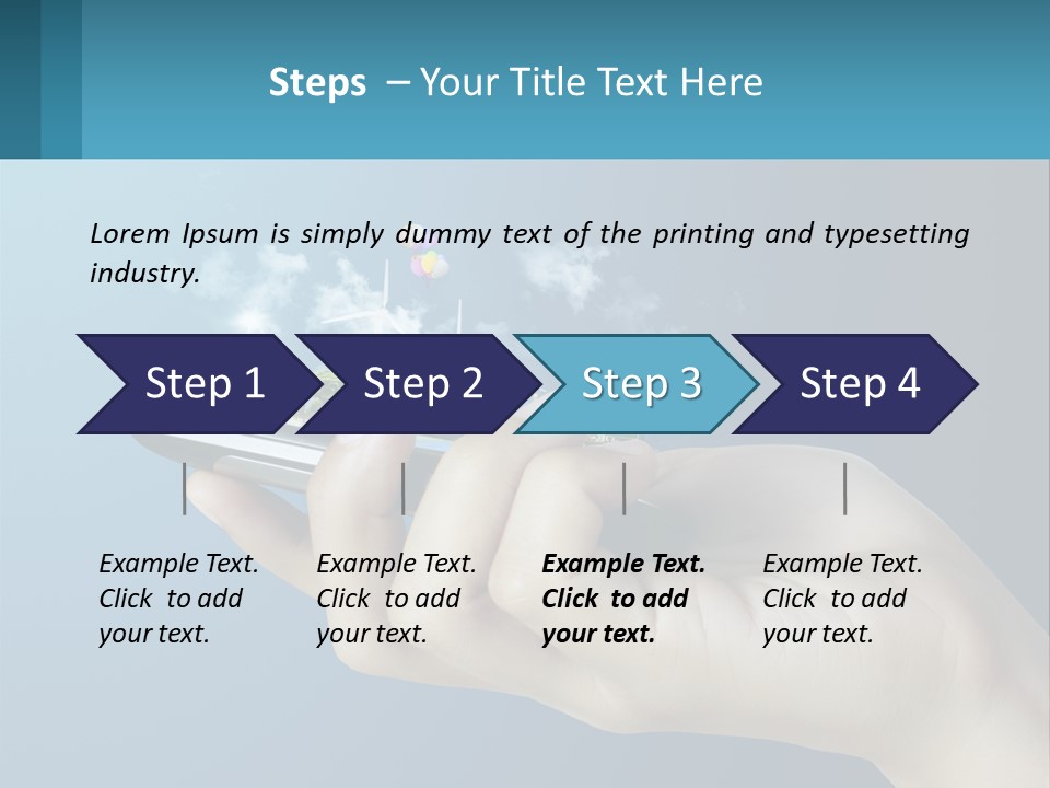 A Person Holding A Cell Phone With A City In The Background PowerPoint Template