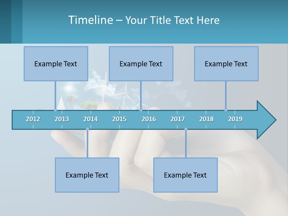 A Person Holding A Cell Phone With A City In The Background PowerPoint Template