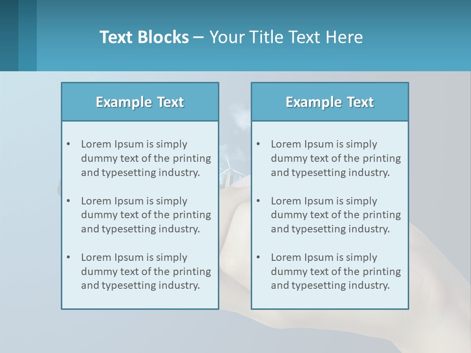 A Person Holding A Cell Phone With A City In The Background PowerPoint Template