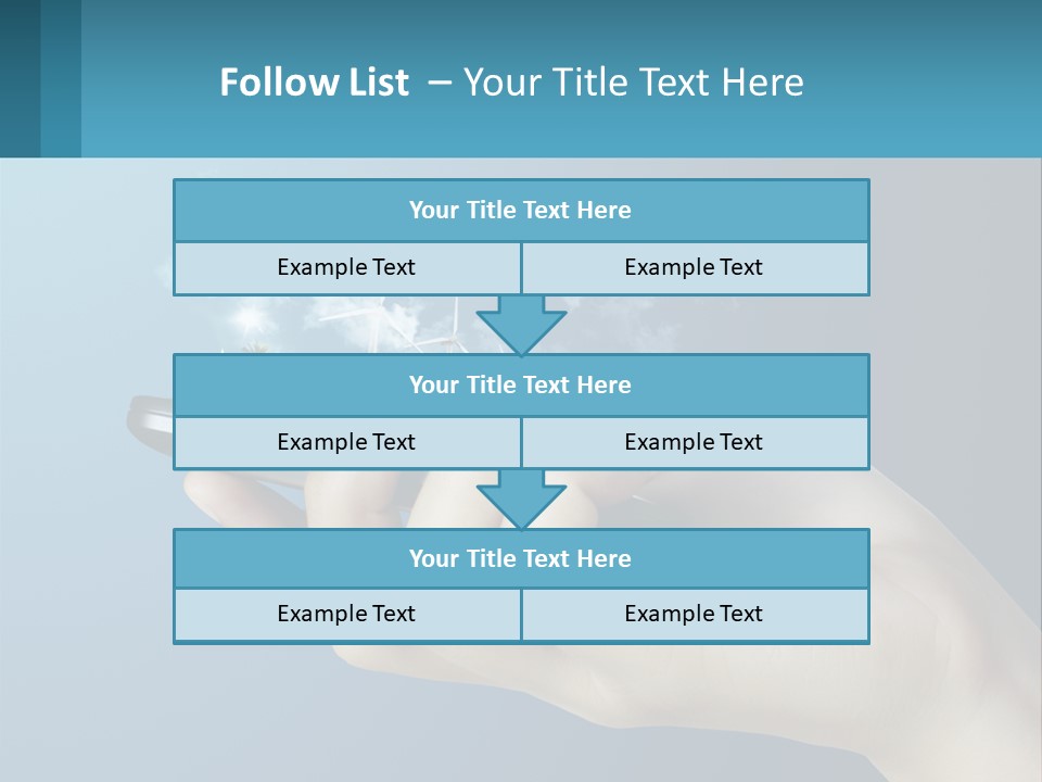 A Person Holding A Cell Phone With A City In The Background PowerPoint Template
