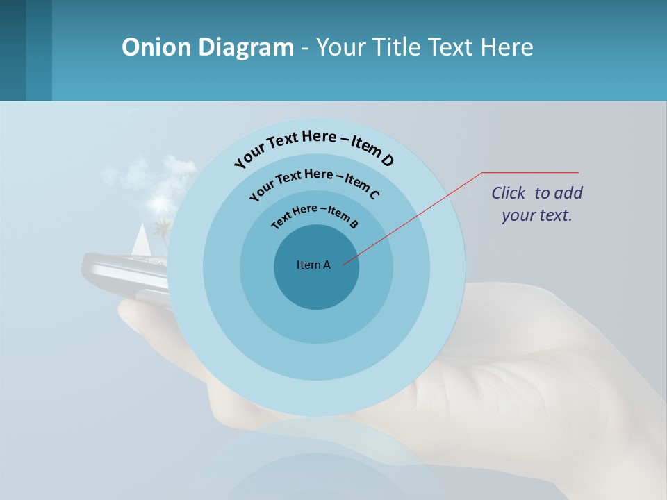 A Person Holding A Cell Phone With A City In The Background PowerPoint Template