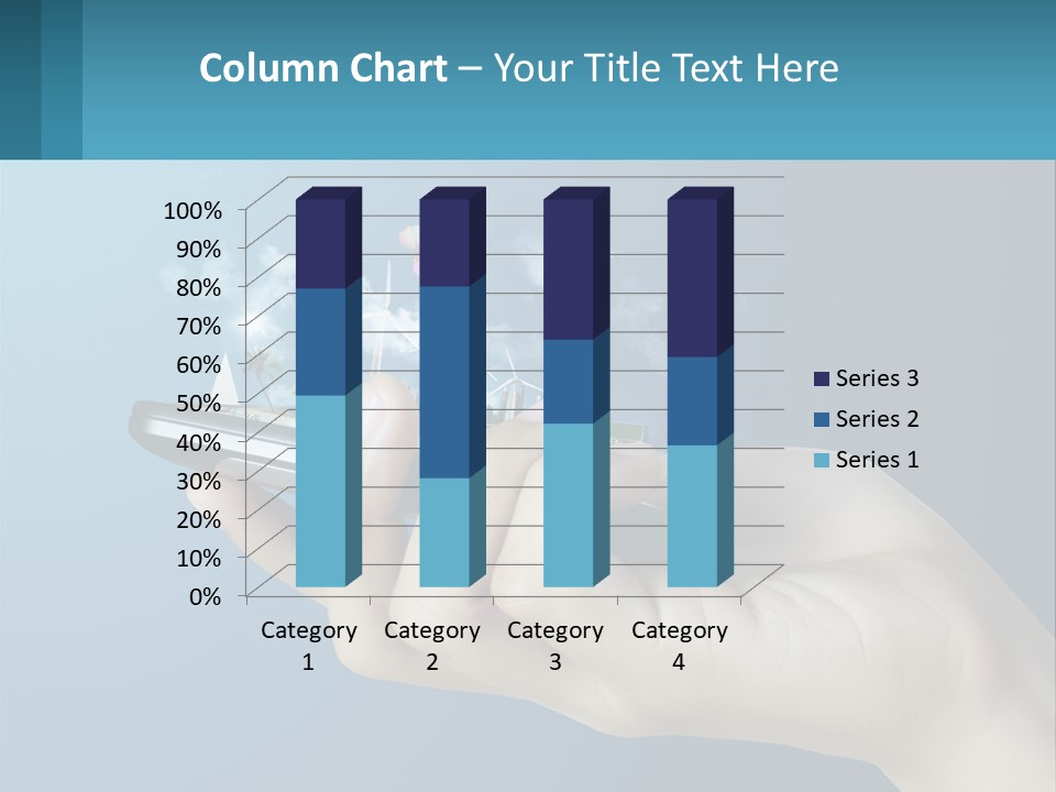 A Person Holding A Cell Phone With A City In The Background PowerPoint Template